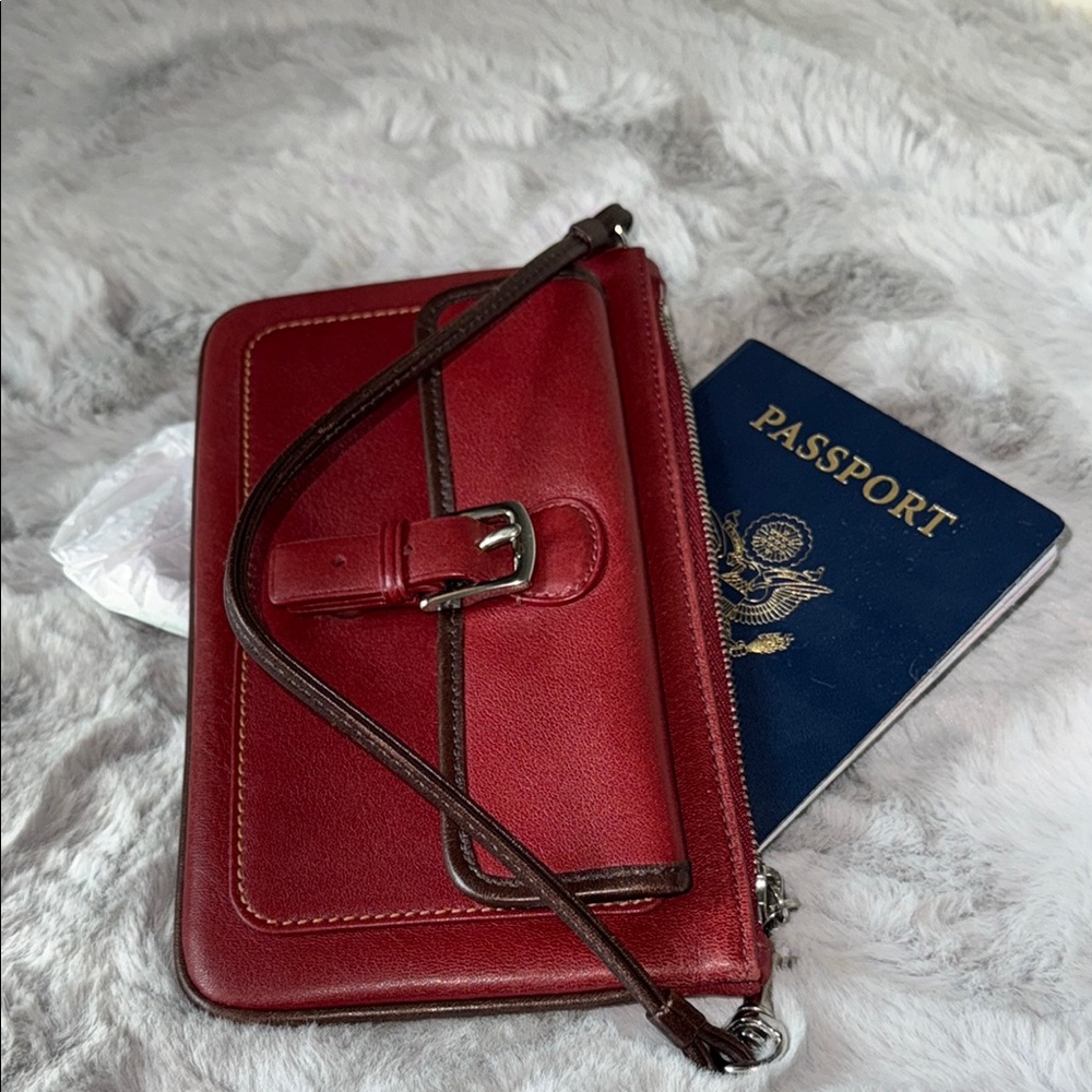 COACH Burgundy Leather Wristlet Clutch Vintage
